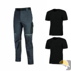 KIT PANTALONE U-POWER WORLD ASPHALT GREY+ 2 T-SHIRT