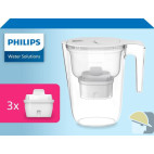 PHILIPS CARAFFA FILTRAGGIO ACQUA lt. 2,6 BIANCA + 3 filtri