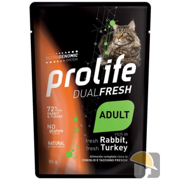 PROLIFE CAT BUSTA 85g DUAL FRESH CONIGLIO E TACCHINO