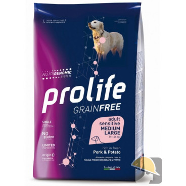 PROLIFE DOG GRAIN FREE SENSITIVE MAIALE PATATE M/L 10KG